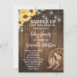 西ひまわり赤ちゃんシャワーカントリーブーツ 招待状