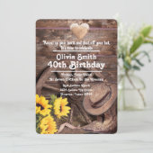 西ひま素朴わりブーツ帽子40歳の誕生日 招待状 (スタンド正面)