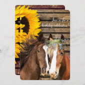 西ひま素朴わり馬カントリー誕生日 招待状 (正面/裏面)