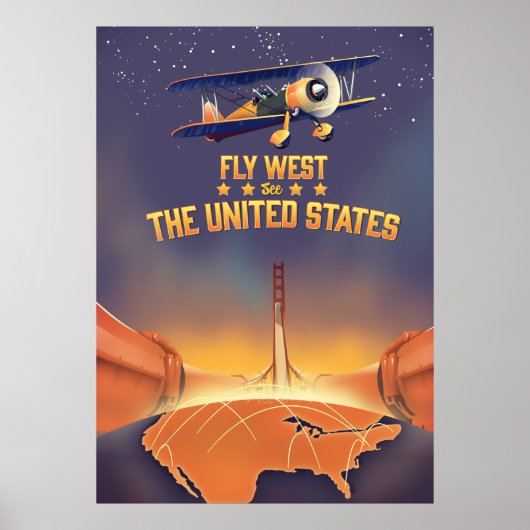 西へ飛んでアメリカ合衆国へ ポスター (正面)