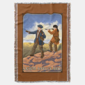 西を探検しているルイスおよびクラーク スローブランケット (正面縦)