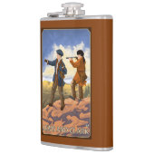 西を探検しているルイスおよびクラーク フラスク (左)