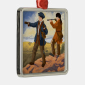 西を探検しているルイスおよびクラーク メタルオーナメント (右)
