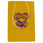 西アフリカのアディンクラのシンボル（サンコファ） ミディアムペーパーバッグ (正面)