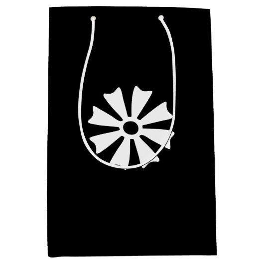 西アフリカのアディンクラのシンボル（知恵） ミディアムペーパーバッグ (正面)