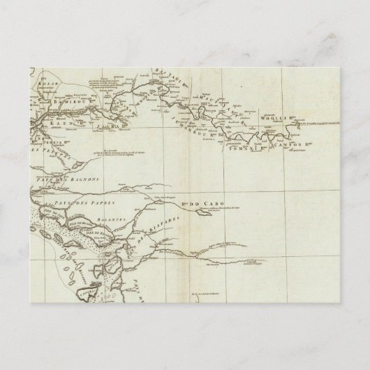 西アフリカの地図 ポストカード (正面)