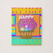 西アフリカインスパイアのイースターバスケット&エッグアート ジグソーパズル (縦)