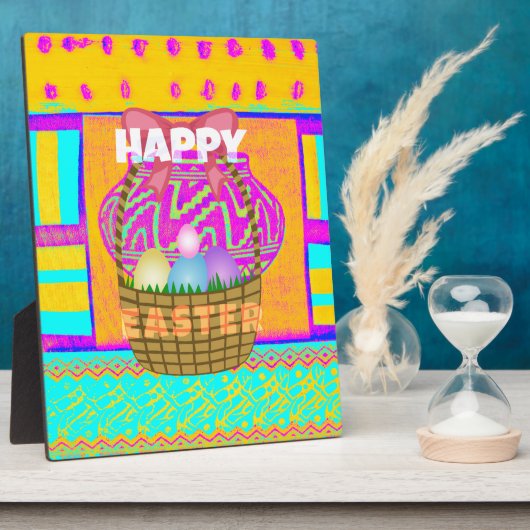 西アフリカインスパイアのイースターバスケット&エッグアート フォトプラーク (側面)