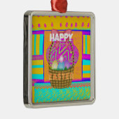 西アフリカインスパイアのイースターバスケット&エッグアート メタルオーナメント (右)