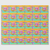 西アフリカインスパイアのイースターバスケット&エッグアート ラッピングペーパー (フラット)