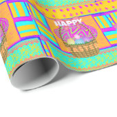 西アフリカインスパイアのイースターバスケット&エッグアート ラッピングペーパー (ロールコーナー)