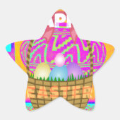 西アフリカインスパイアのイースターバスケット&エッグアート 星シール (正面)