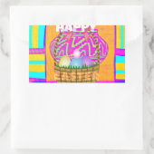 西アフリカインスパイアのイースターバスケット&エッグアート 長方形シール (バッグ)