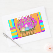 西アフリカインスパイアのイースターバスケット&エッグアート 長方形シール (封筒)