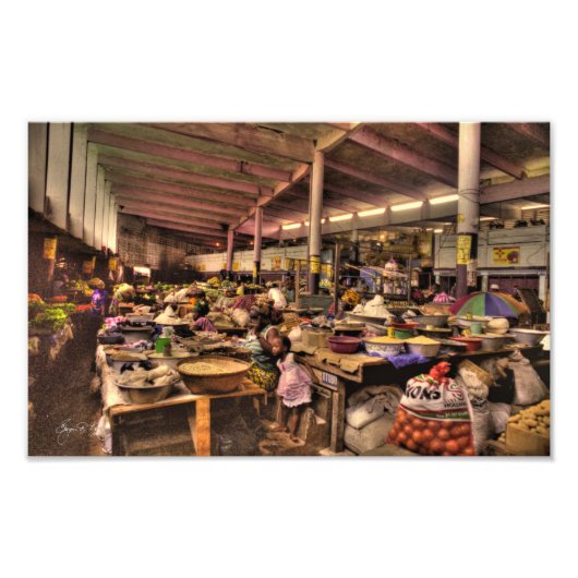 西アフリカ・ギニア屋内市場共和国 フォトプリント            (正面)