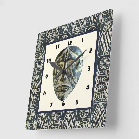 西アフリカ スクエア壁時計 (傾斜)