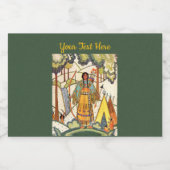 西アメリカのインド人の女性の森ダークグリーン フードラベル (シングルラベル)