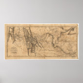 西アメリカを横切るルイスとクラークの地図1814 ポスター (正面)