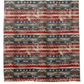 西アメリカ国旗 シャワーカーテン (正面)