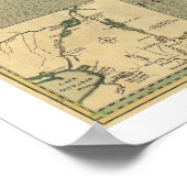 西インディと北米の地図 – 1774 ポスター (角)
