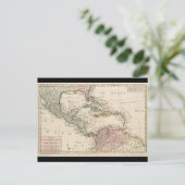 西インディの古い地図カリブの(1765年) ポストカード (スタンド正面)