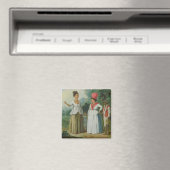 西インディアンの色の女性と子供と黒 マグネット (インサイチュ (食洗機))