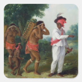 西インディアンの色の男、2つのカリブウォムを演出 スクエアシール (正面)