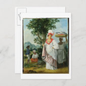 西インディアンクレオールの女性と彼女の黒い使用人, c ポストカード (正面/裏面)