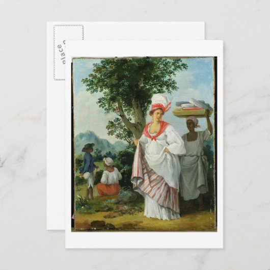 西インディアンクレオールの女性と彼女の黒い使用人, c ポストカード (正面/裏面)