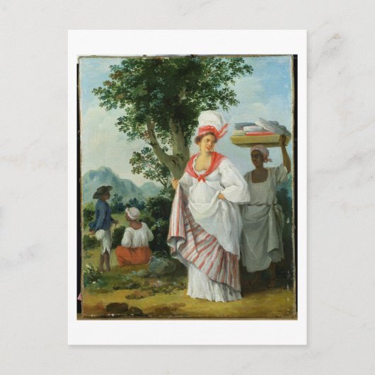 西インディアンクレオールの女性と彼女の黒い使用人, c ポストカード (正面)