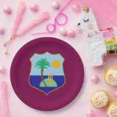 西インディクリケット国旗 ペーパープレート (パーティー)