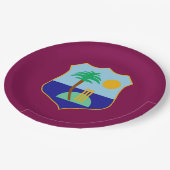 西インディクリケット国旗 ペーパープレート (アングル)