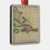 西インド諸島の地図 メタルオーナメント (右)