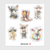 西イースターカウボーイ素朴バニー シール (シート)