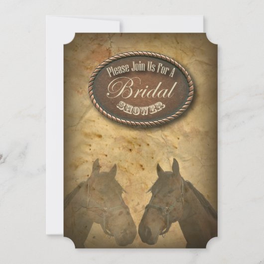 西ウマ女性のカーボーイブライダルシャワー招待 招待状 (正面)
