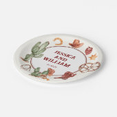 西エレガントブラウン結婚ズ ペーパープレート (アングル)