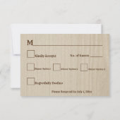 西エレガントボホ結婚の 出欠カード (裏面)