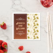 西エレガント砂漠茶結婚の スタンダードカクテルナプキン (インサイチュ)