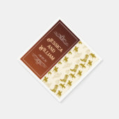 西エレガント砂漠茶結婚の スタンダードカクテルナプキン (角)