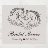 西エレガント馬の国素朴の結婚式 ビールラベル (シングルラベル)