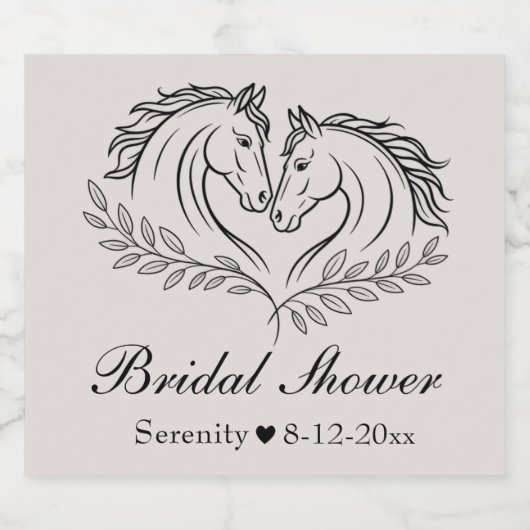 西エレガント馬の国素朴の結婚式 ビールラベル (シングルラベル)