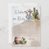 西エレファントカウボーイシャワーの願いベビー 招待状 (正面)