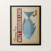 西オコボジレイクフィッシュヴィンテージ旅行 ジグソーパズル (縦)