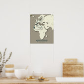 西オスプレイ移動マップ – ミニマルヴィンテージ ポスター (キッチン)