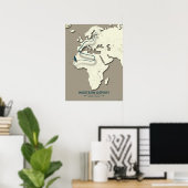 西オスプレイ移動マップ – ミニマルヴィンテージ ポスター (ホームオフィス)