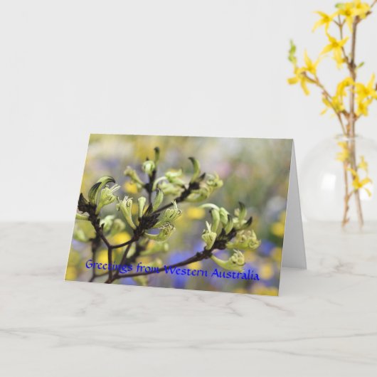 西オーストラリアのカードからの挨拶 カード (黄色い花)