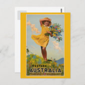 西オーストラリアのヴィンテージ旅行広告 ポストカード (正面/裏面)