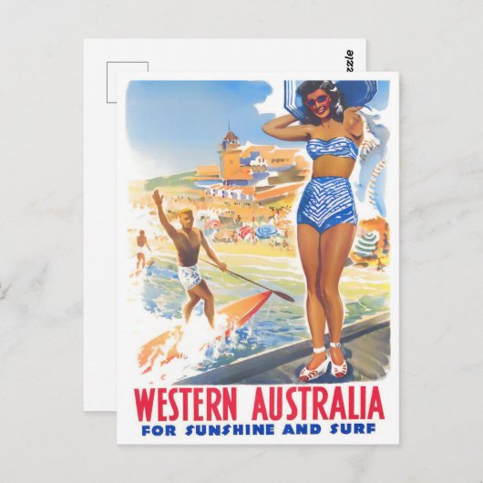 西オーストラリアのヴィンテージ旅行 ポストカード (正面/裏面)