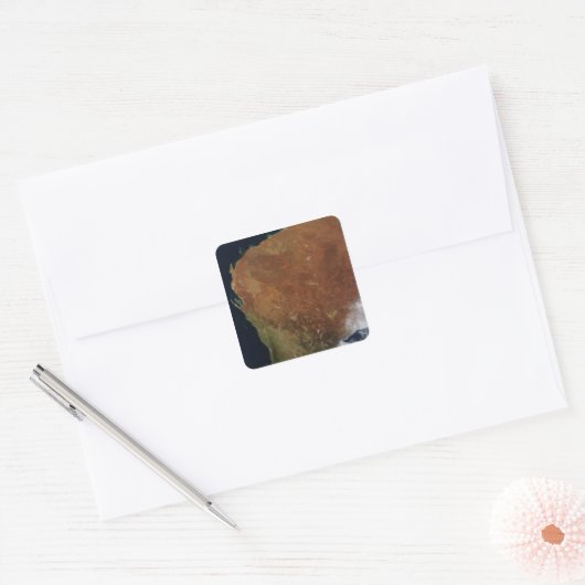 西オーストラリアの衛星観測 スクエアシール (封筒)