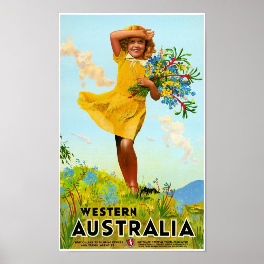 西オーストラリア復元ヴィンテージ旅行ポスター ポスター (正面)
